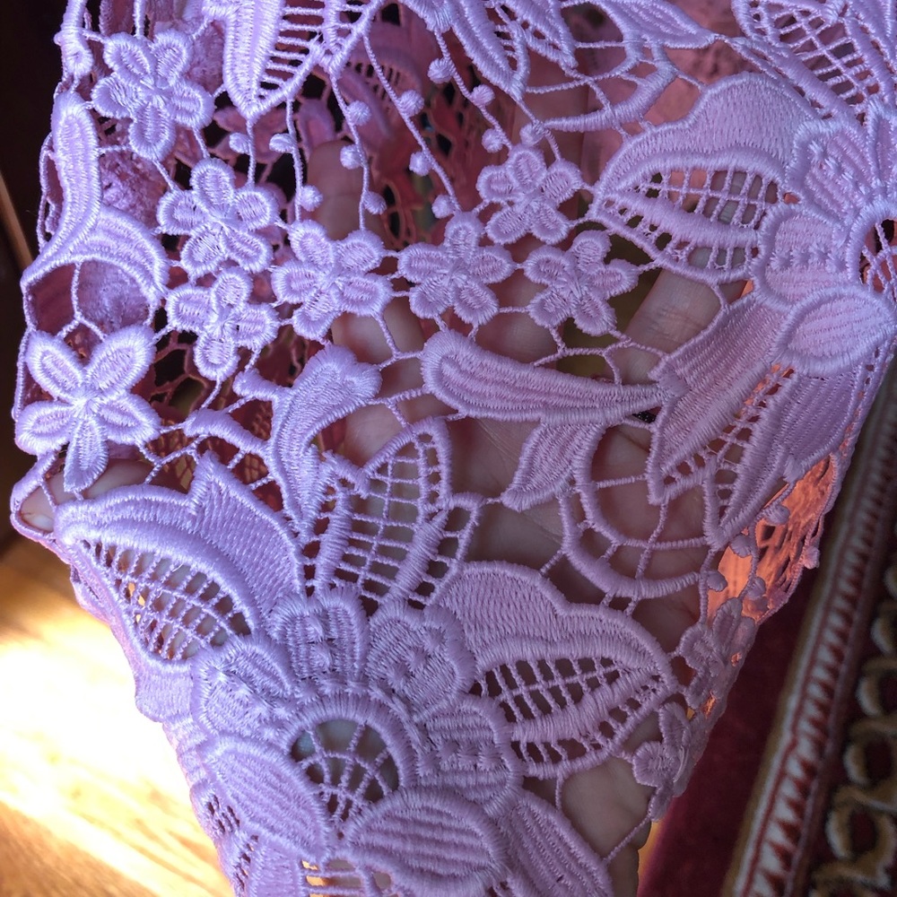Nicholas Pink floral lace V-neck sheath Dress - Picture 8 of 8